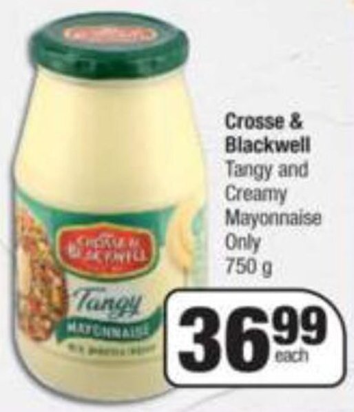 Crosse & Blackwell Tangy and Mayonnaise Only 750g offer at Spar