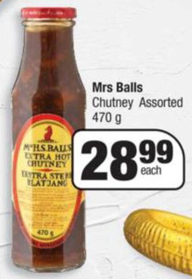 Mrs Balls Chutney 470g Assorted offer at Spar