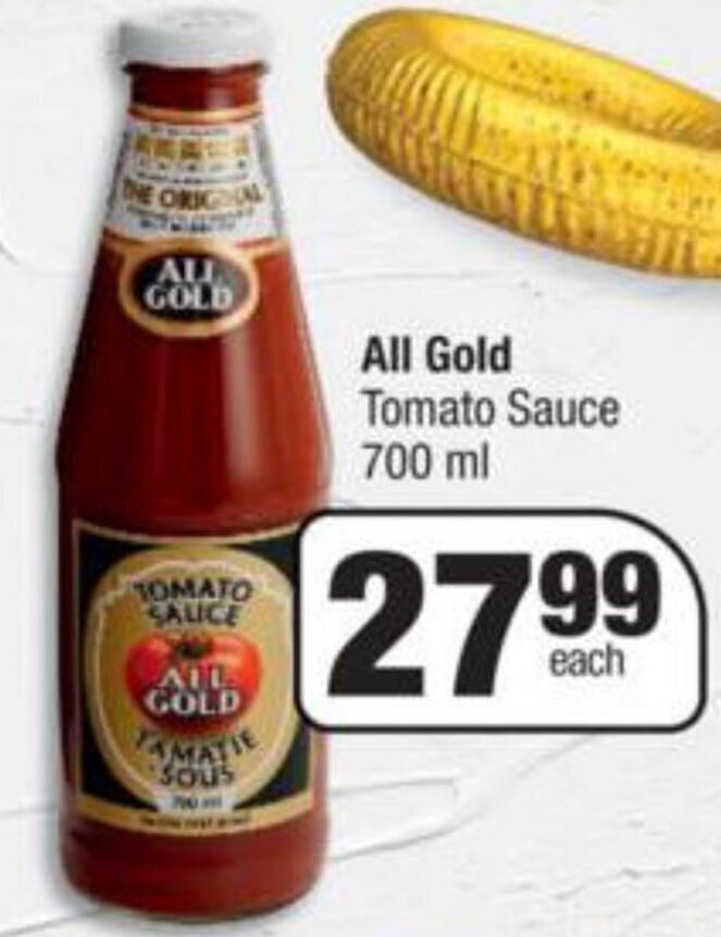 All Gold Tomato Sauce 700ml offer at Spar