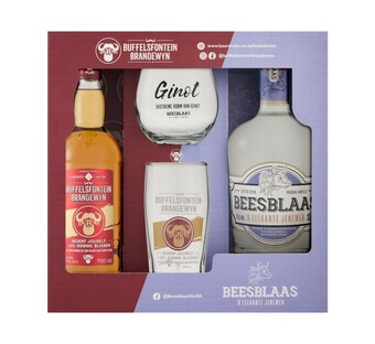 Makro’s liquor Buffelsfontein brandy and beesblass gin in gift pack (1 x 750ml) offer