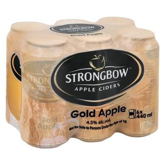 Strongbow gold apple can 440ml x 6