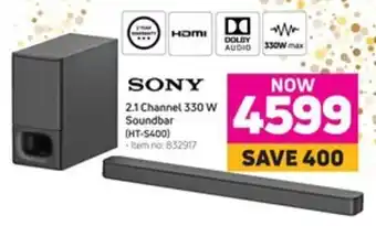 Game Sony 2,1 Channel 330W Soundbar HT-S400 offer