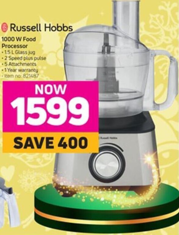 Russell Hobbs 1000W Food Processor 15L offer at Game