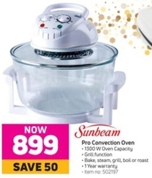 Sunbeam Pro Convection Oven 1300W Oven Capacity offer at Game