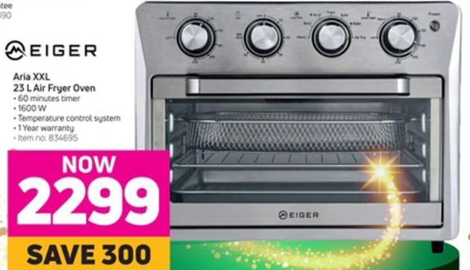 Eiger Aria XXL 23L Air Fryer Oven offer at Game