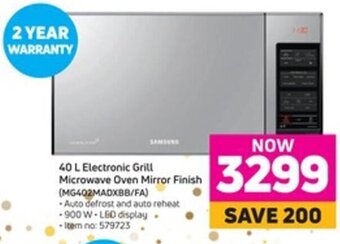 samsung 40 litre mirror finish microwave oven