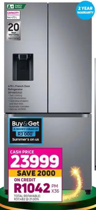 Game French Door Refrigerator 470L offer