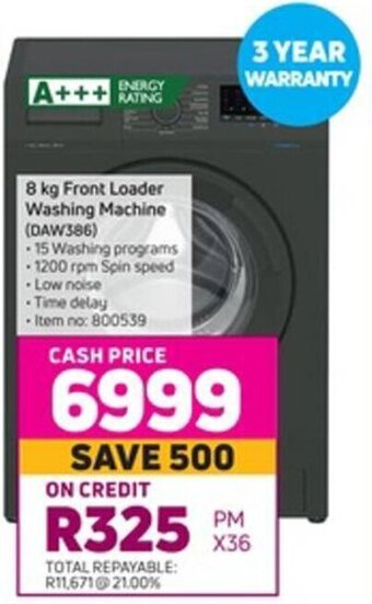 Game Front Loader Washing Machine 8kg offer