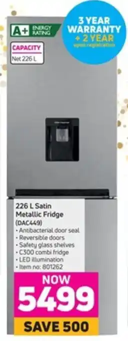 Game Satin Metallic Fridge 226L offer