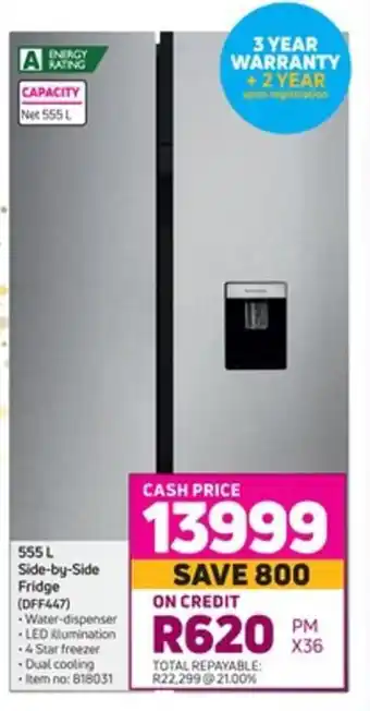 Game Side -by-Side Fridge 555L offer