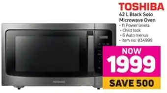 Game Toshiba Black Solo Microwave Oven 42L offer