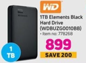 Game WD 1TB Elements Black Hard Drive offer