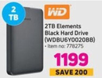 Game WD 2TB Elements Black Hard Drive offer