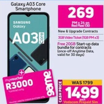 Game Samsung Galaxy A03 Core Smartphone offer
