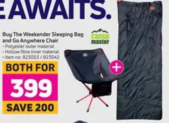 Game Buy The Weekender Sleeping Bag and Go Anywhere Chair offer