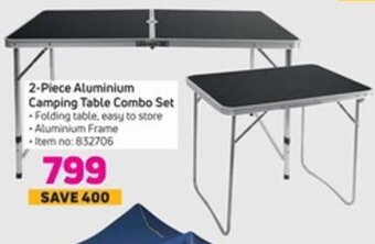 Game 2-Piece Aluminium Camping Table Combo Set offer