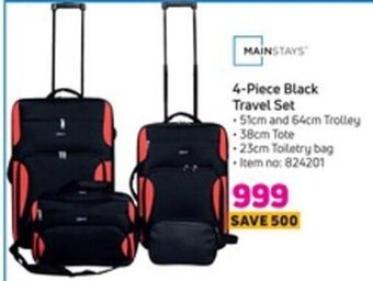 Game Mainstays 4-Piece Black Travel Set offer