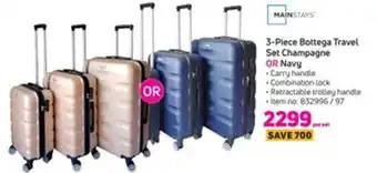 Game Mainstay 3-Piece Bottega Travel Set Champagne or Navy offer