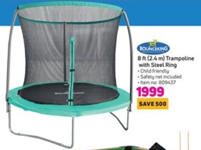 Bounceking 8ft 2,4m Trampoline with Steel Ring offer at Game