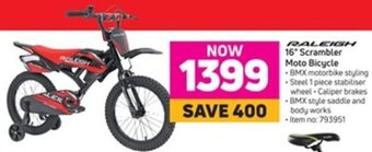 Game Raleigh 16" Scrambler Moto Bicycle offer
