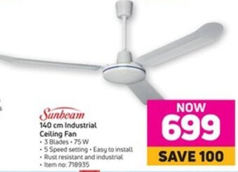 Game Sunbeam 140cm Industrial Ceiling Fan offer