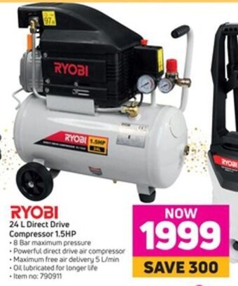 Game Ryobi 24L Direct Drive Compressor 1,5HP offer