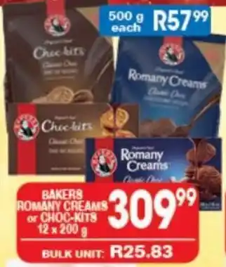 Giant Hyper Bakers Romany Creams or Choc-Kits 12 x 200g offer
