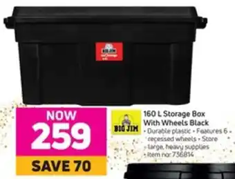 Game Storage Box with Wheels Black 160L offer