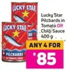 Game Lucky Star Pilchards in Tomato or Chilli Sauce 400g offer