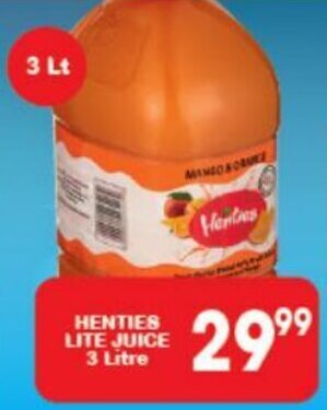 Giant Hyper Henties Lite Juice 3 litre offer