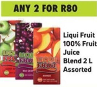 Game Liqui Fruit 100% Fruit Juice Blend 2L Assorted offer