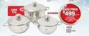 OK Furniture Ava 6 piece stainless steel pot set-per set offer