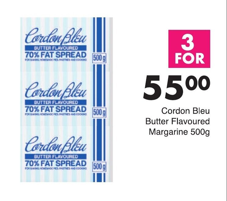 Cordon Bleu Butter Flavoured Margarine 3 x 500g offer at Save
