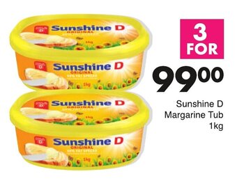 Save Sunshine D Margarine Tub 3 x 1kg offer