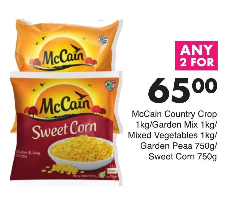 McCain Country Crop 1kg/Garden Mix 1kg/Mixed Vegetables 1kg/Garden Peas
