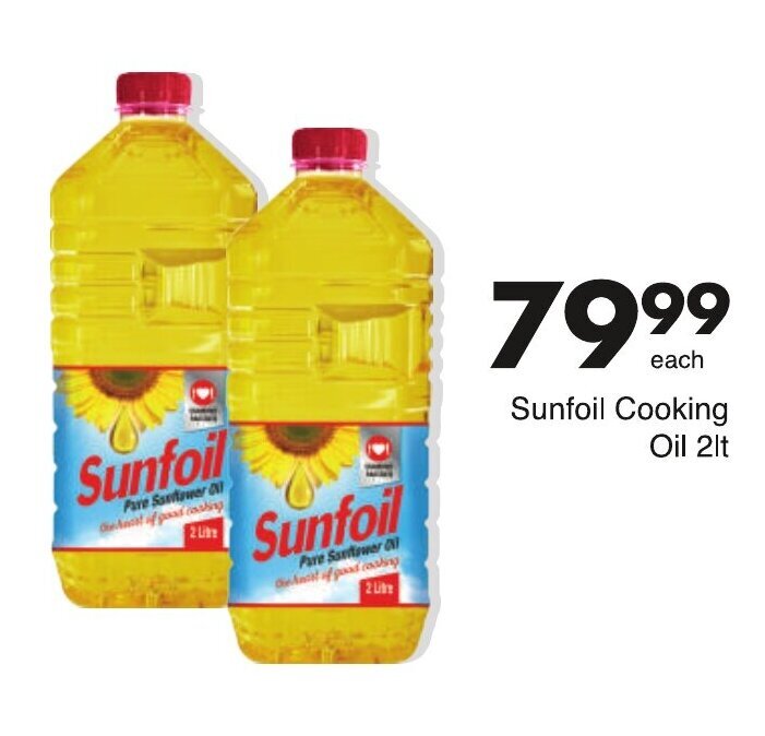Sunfoil Cooking Oil 2lt offer at Save