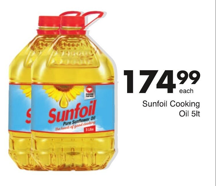 Sunfoil Cooking Oil 5lt offer at Save