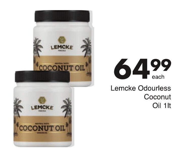 Lemcke Odourless Coconut Oil 1lt offer at Save