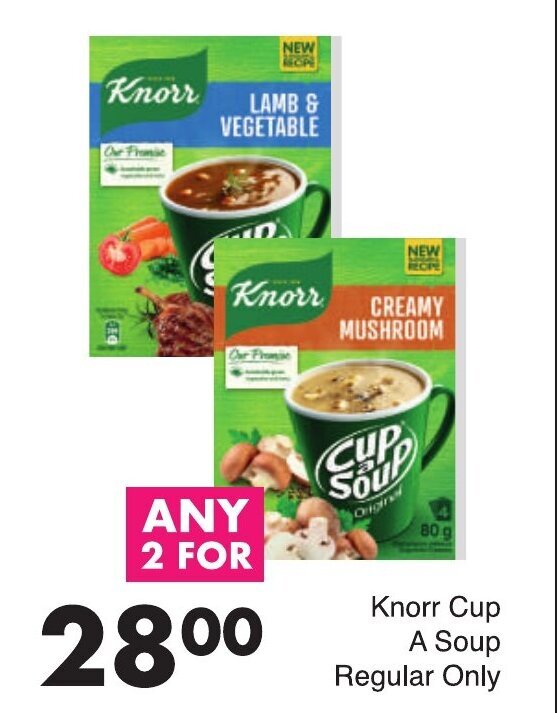 Knorr Cup A Soup Regular Only any 2 for offer at Save