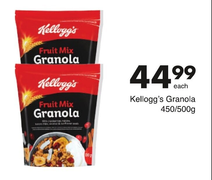 Kellogg's Fruit Mix Granola 450/500g offer at Save