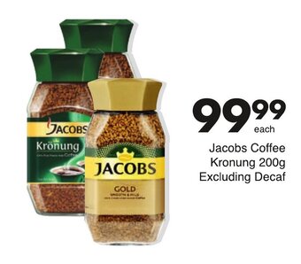 Save Jacobs Coffee Kronung 200g excluding Decaf offer