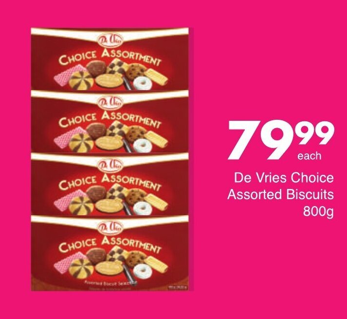 De Vries Choice Assorted Biscuits 800g offer at Save