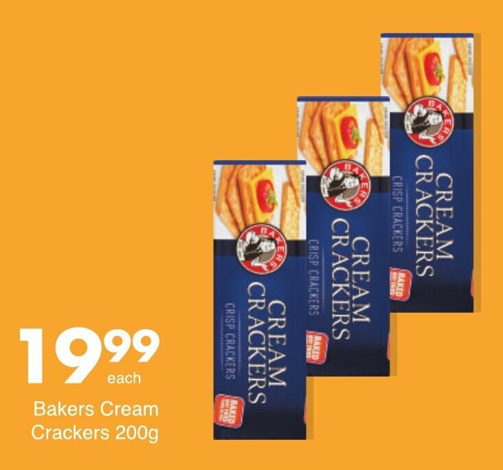 Bakers Cream Crackers 200g offer at Save