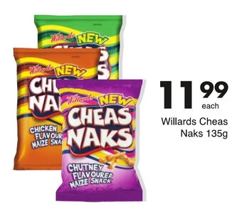 Save Willards Cheas Naks 135g offer