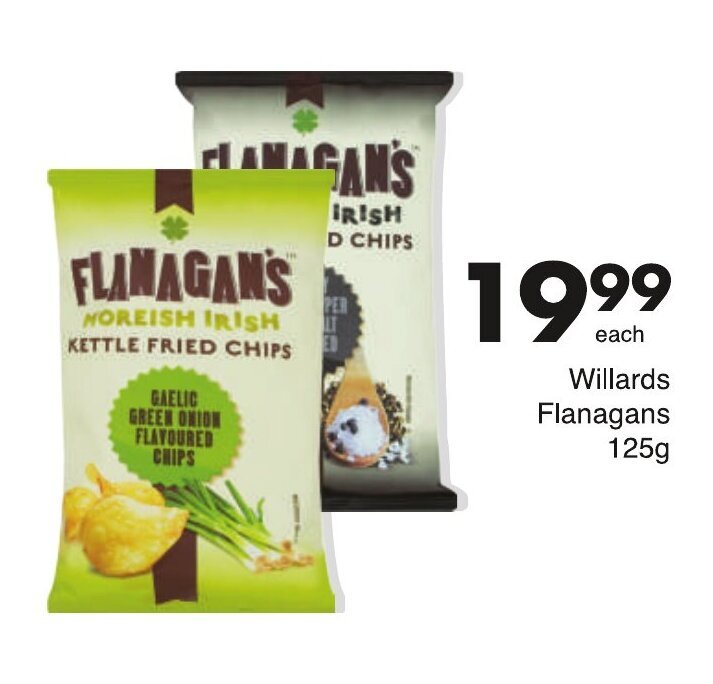 Willards Flanagan's Fried Chips 125g offer at Save