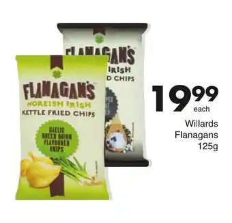 Save Willards Flanagan's Fried Chips 125g offer