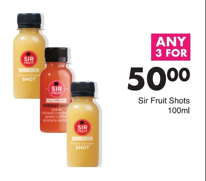 SIR Fruit Shots 3 x 100ml offer at Save