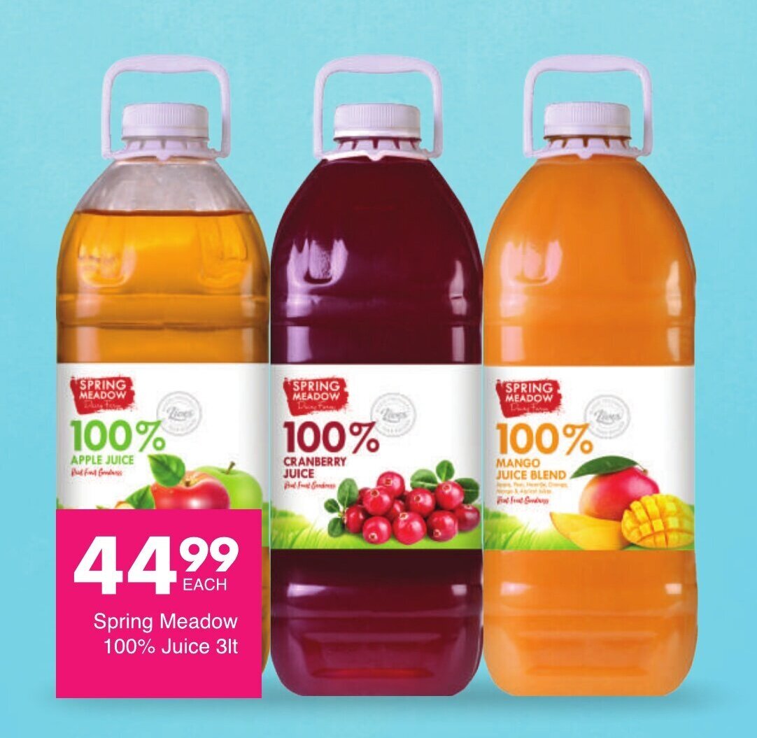 Spring Meadow 100 Juice 3lt offer at Save