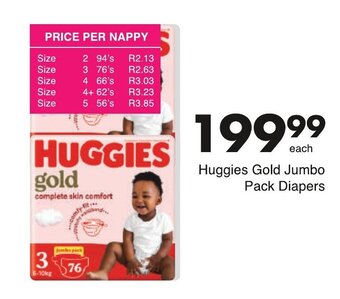 Save Huggies Gold Jumbo Pack Diapers offer