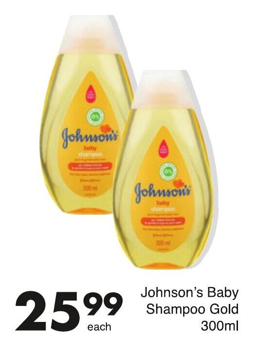 Johnson's Baby Shampoo Gold 300ml offer at Save